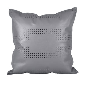 HiEnd Accents Genuine Leather Geometric Studded Throw Pillow PL5013 Gray Shell: 100% Leather , Filing: 100% Waterfowl Feathers 20x20x6