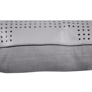 HiEnd Accents Genuine Leather Geometric Studded Throw Pillow PL5013 Gray Shell: 100% Leather , Filing: 100% Waterfowl Feathers 20x20x6