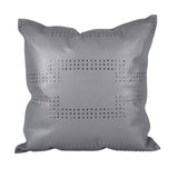 Genuine Leather Geometric Studded Throw Pillow