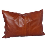 HiEnd Accents Genuine Leather Buckskin Lumbar Pillow PL5016 Brown Face: 100% leather; Back: 100% cotton canvas; Fill: 100% waterfowl feathers 16x24x6