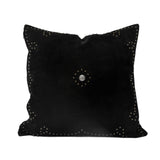 HiEnd Accents Western Suede Antique Silver Concho & Studded Pillow PL5030-OS-BK Black Shell - Front: 100% suede leather, Back: 100% cotton. Fill: 100% waterfowl feathers. 20x20