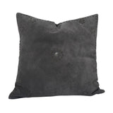 HiEnd Accents Western Suede Antique Silver Concho & Studded Pillow PL5030-OS-GY Gray Shell - Front: 100% suede leather, Back: 100% cotton. Fill: 100% waterfowl feathers. 20x20