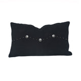 Western Suede Antique Silver Concho & Studded Lumbar Pillow