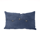 HiEnd Accents Western Suede Antique Silver Concho & Studded Lumbar Pillow PL5031-OS-NA Navy Shell - Front: 100% suede leather, Back: 100% cotton. Fill - 100% waterfowl feathers. 12x20