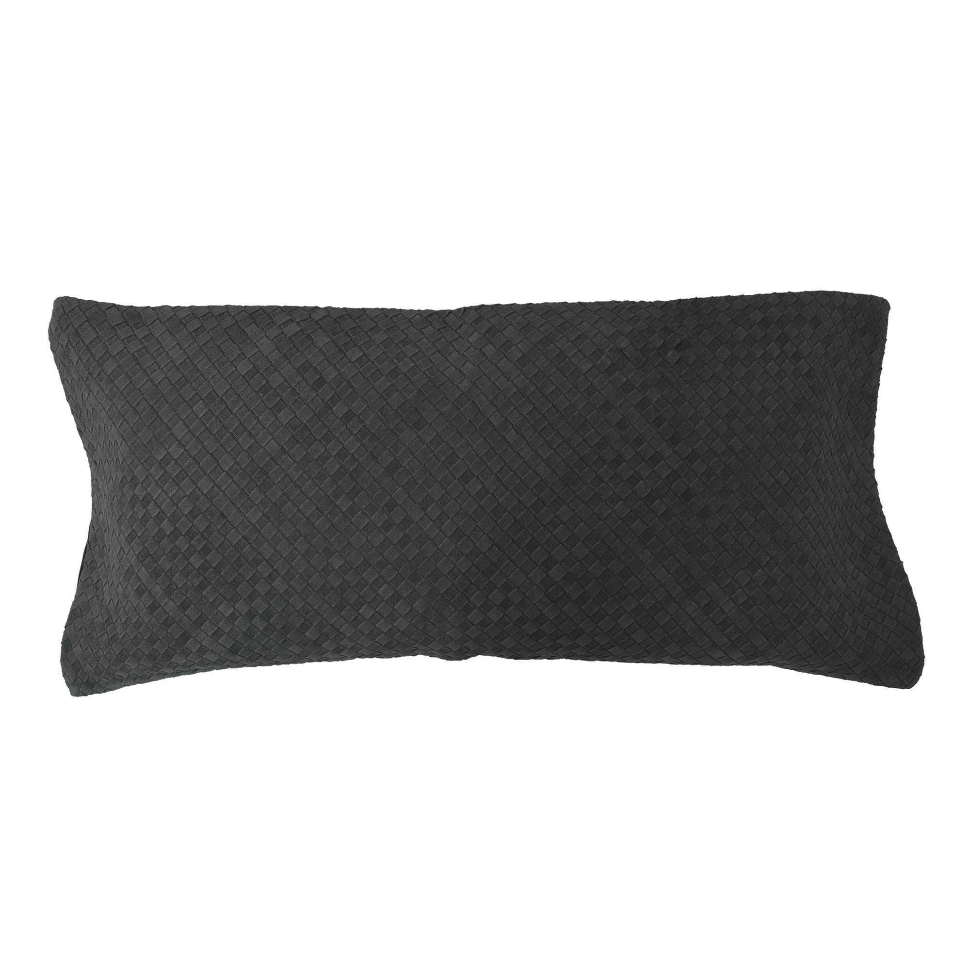 Woven Suede Lumbar Pillow - Thumbnail 2