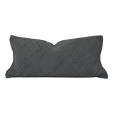 HiEnd Accents Woven Suede Lumbar Pillow PL5108-LS-GY Gray Shell: 100% leather; Fil: 100% waterfowl feathers 14x30
