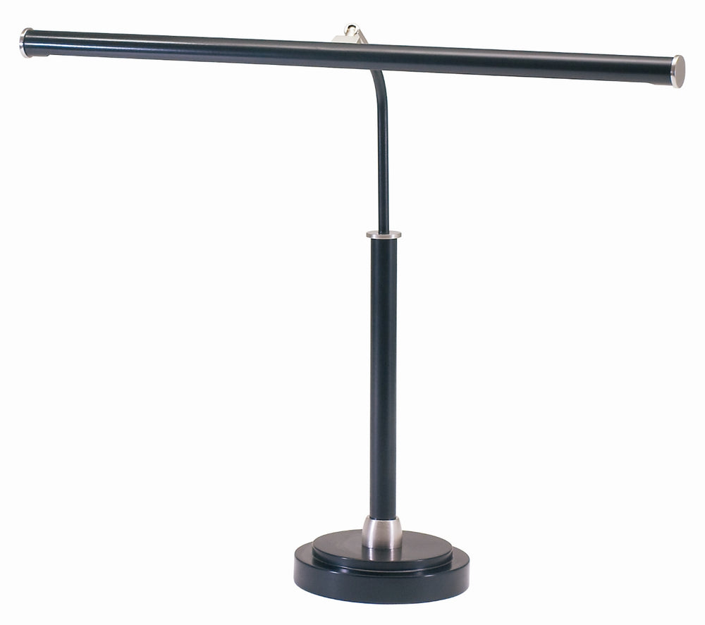 LED Piano Lamp Black with Satin Nickel Accents