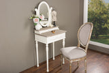Baxton Studio Anjou Traditional French Accent Dressing Table with Mirror