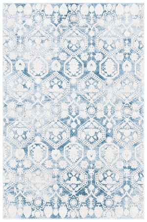 Palermo 846  Power Loomed 100% Viscose Rug Blue / Beige