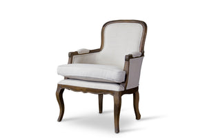 Baxton Studio Napoleon Traditional French Accent Chair-Ash