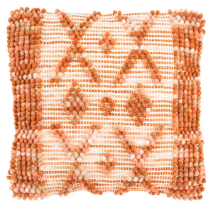 Baird Pillow - Boho-Chic Rust Accent with Knit Puff Stitches for Stylish Home Decor and Comfort