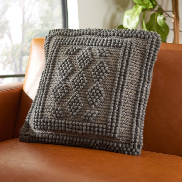 Darvey Pillow Charcoal 65% WOOL/35% COTTON PLS123D-2020