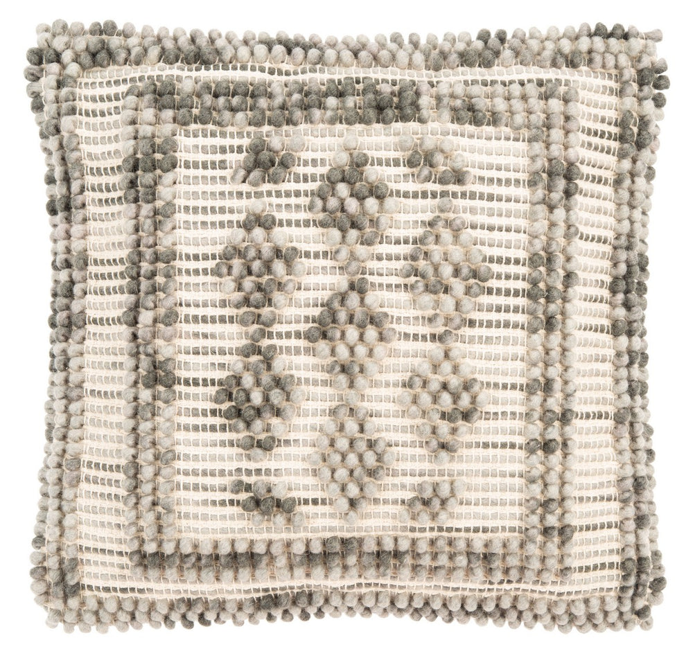 Darvey Pillow - Vintage Cardigan Inspired Knitted Grey Decorative Cushion for Cozy Home Décor