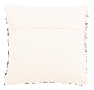 Eydie Pillow - Boho-Chic Grey Decorative Cushion with Chevron Patterns & Textured Puff Stitches