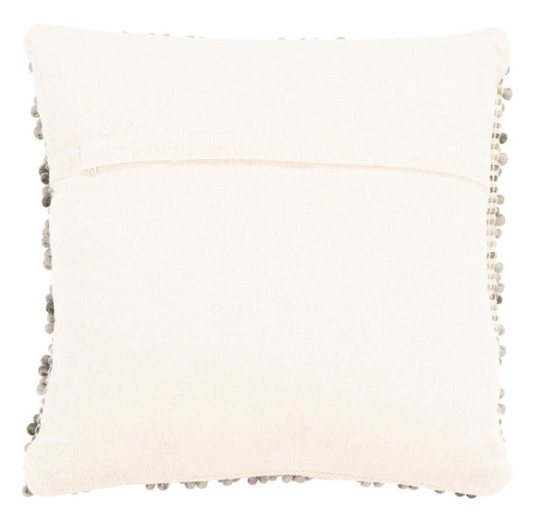 Eydie Pillow - Boho-Chic Grey Decorative Cushion with Chevron Patterns & Textured Puff Stitches