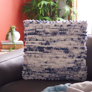 Nerina Pillow – Luxurious Wool-Cotton Blend with Textured Puff Stitches for Cozy Bohemian Style