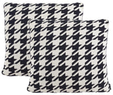 Safavieh Cantil Pillow - Set of 2 Black / Ivory Cotton/Polyester PLS400A-1818-SET2