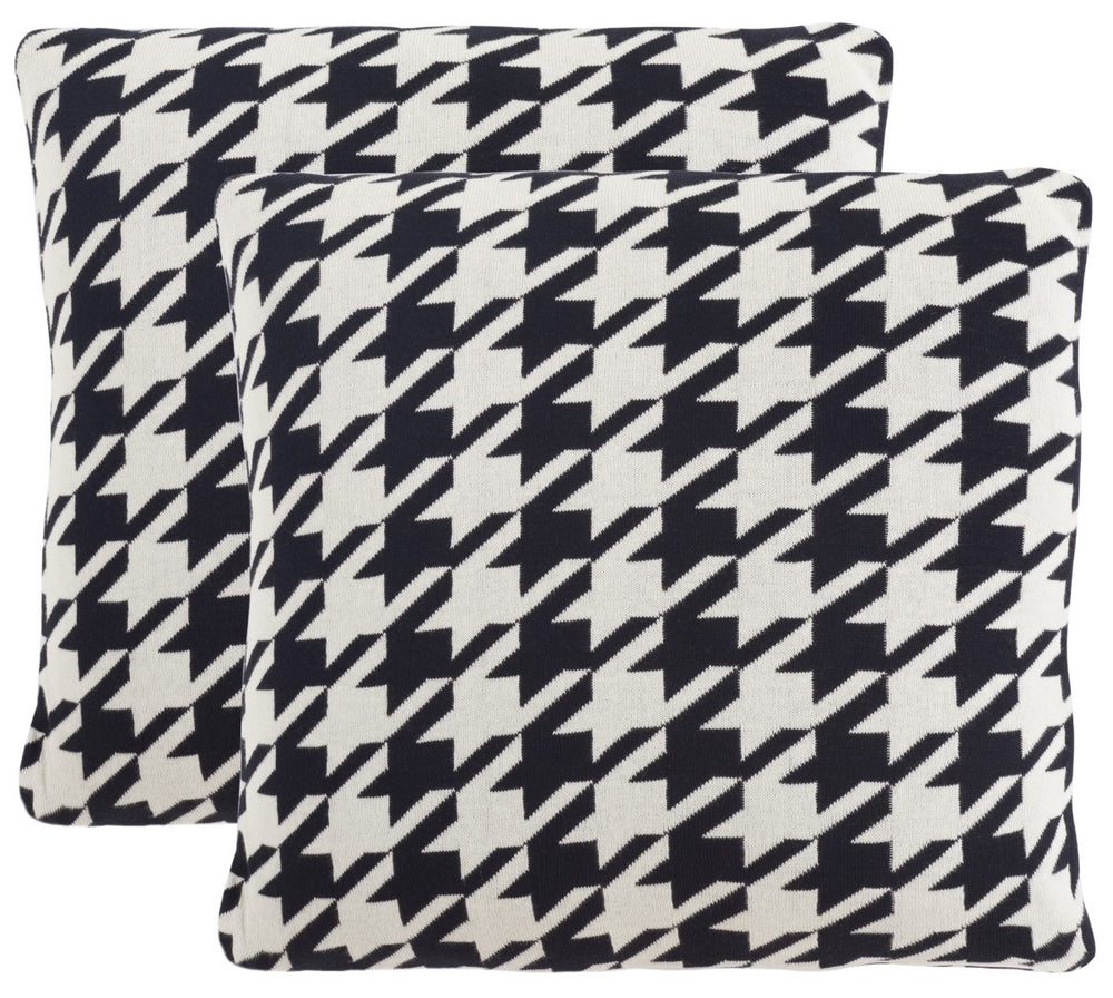 Safavieh Cantil Pillow - Set of 2 Black / Ivory Cotton/Polyester PLS400A-1818-SET2