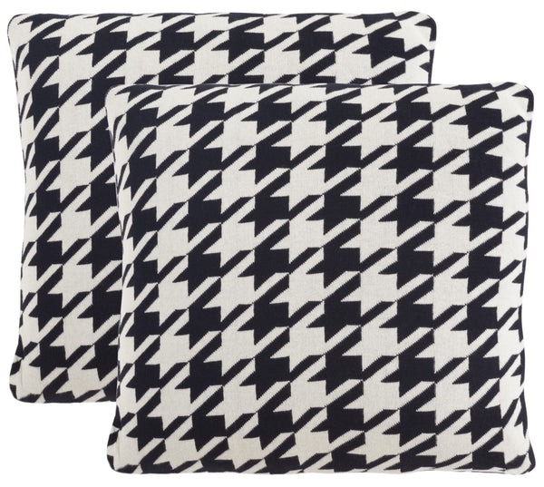 Safavieh Cantil Pillow - Set of 2 Black / Ivory Cotton/Polyester PLS400A-1818-SET2