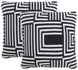 Safavieh Ziggy Pillow - Set of 2 Black / Ivory Cotton/Polyester PLS401A-1818-SET2