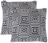 Safavieh Nova Pillow - Set of 2 Black / Ivory Cotton/Polyester PLS402A-1818-SET2