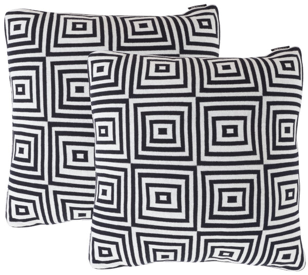 Safavieh Nova Pillow - Set of 2 Black / Ivory Cotton/Polyester PLS402A-1818-SET2
