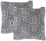 Safavieh Nova Pillow - Set of 2 Black / Ivory Cotton/Polyester PLS402A-1818-SET2