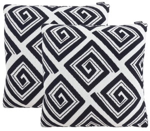 Safavieh Veda Pillow - Set of 2 Black / Ivory Cotton/Polyester PLS403A-1818-SET2