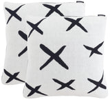 Safavieh Alto Pillow - Set of 2 Black / Ivory Cotton/Polyester PLS404A-1818-SET2