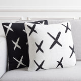 Safavieh Alto Pillow - Set of 2 Black / Ivory Cotton/Polyester PLS404A-1818-SET2