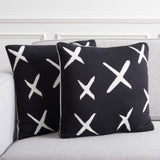 Safavieh Alto Pillow - Set of 2 Black / Ivory Cotton/Polyester PLS404A-1818-SET2