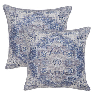 Safavieh Zeru Pillow - Set of 2 Blue / Beige PLS4508A-1818-SET