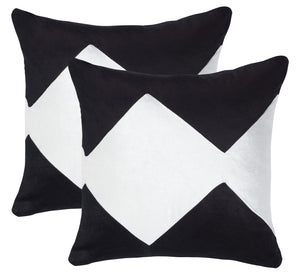 Safavieh Tabytha Pillow - Set of 2 Black/ Ivory  Front & Back: 60% Viscose + 40% Cotton PLS501A-1818-SET2