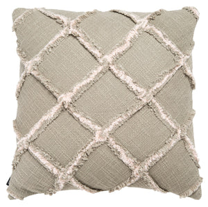 Ashlin Pillow Grey / Beige COTTON SLUB PATCH WORK PLS6526F-1818