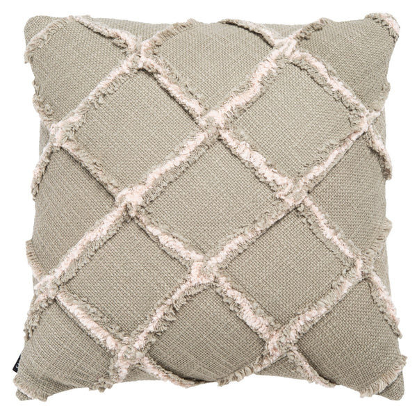 Ashlin Pillow Grey / Beige COTTON SLUB PATCH WORK PLS6526F-1818