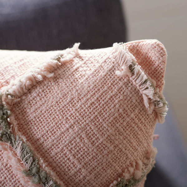 Ashlin Pillow Beige / Grey COTTON SLUB PATCH WORK PLS6526G-1818