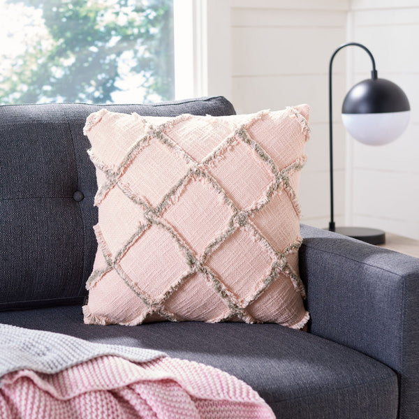 Ashlin Pillow Beige / Grey COTTON SLUB PATCH WORK PLS6526G-1818