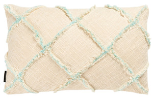 Ashlin Pillow Beige / Teal COTTON SLUB PATCH WORK PLS6526J-1220