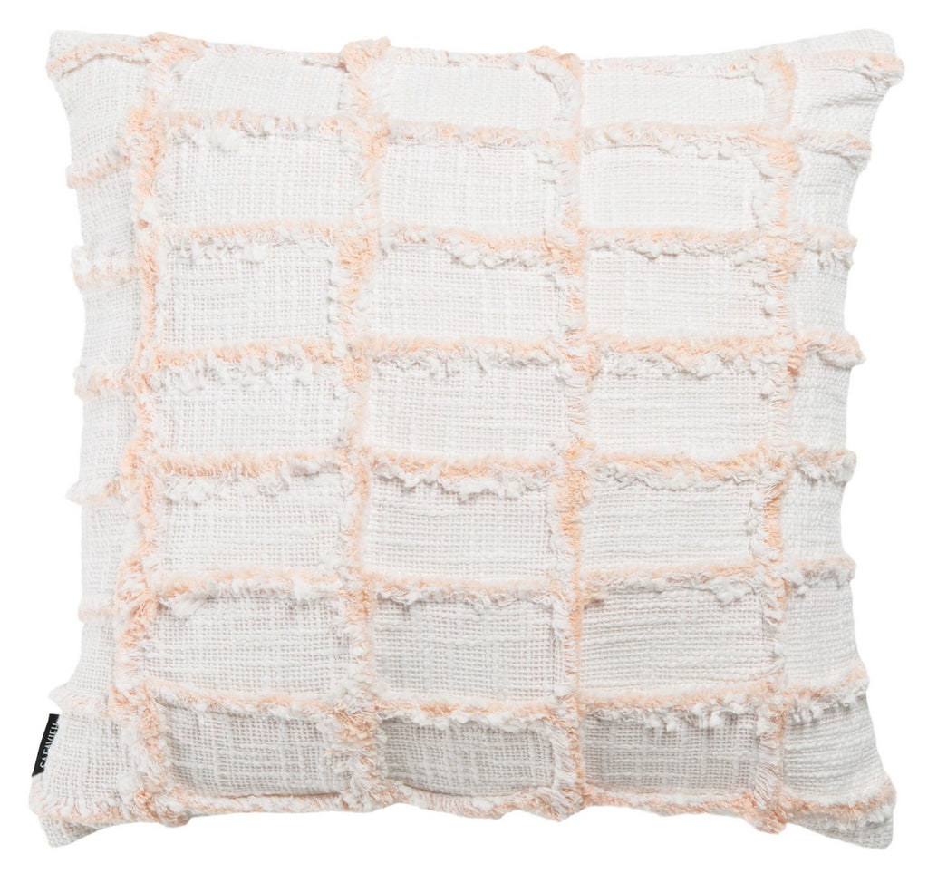Lonis Pillow White / Pink COTTON SLUB PATCH WORK PLS6527A-1818