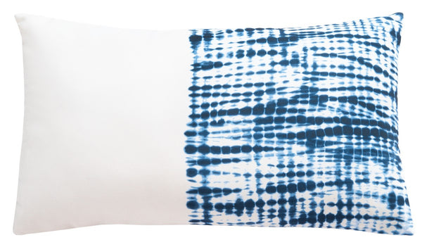 Arielle Artistic Tie-Dye Indoor/Outdoor Pillow - Luxurious Blue & White Softness for Stylish Decor