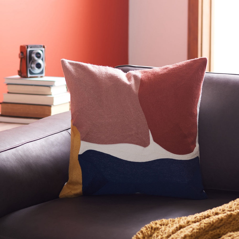 Delani Pillow - Mid-Century Chic Decorative Cushion with Abstract Design in Luxurious Cotton Fabric