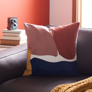 Delani Pillow - Mid-Century Chic Decorative Cushion with Abstract Design in Luxurious Cotton Fabric