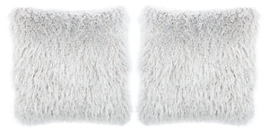 Safavieh Shag Modish Metallic Pillow Metallic Silver Polyester  PLS732A-1220