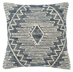 Lannie Pillow - Southwest Chic Decor with Ultra-Soft Denim Cotton, Bohemian Motifs & Hidden Zipper