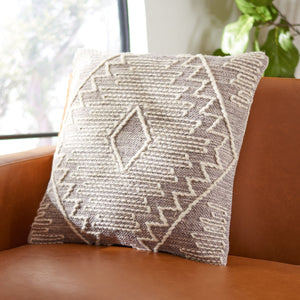 Lannie Pillow - Southwest Chic Decor with Ultra-Soft Denim Cotton, Bohemian Motifs & Hidden Zipper