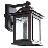 Gorgen Outdoor Wall Lantern - Stylish Oil Rubbed Bronze Fixture with Clear Seeded Glass Shade