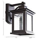 Gorgen Outdoor Wall Lantern - Stylish Oil Rubbed Bronze Fixture with Clear Seeded Glass Shade