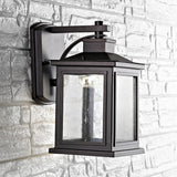 Gorgen Outdoor Wall Lantern - Stylish Oil Rubbed Bronze Fixture with Clear Seeded Glass Shade