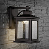 Gorgen Outdoor Wall Lantern - Stylish Oil Rubbed Bronze Fixture with Clear Seeded Glass Shade