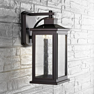 Taylen Timeless Outdoor Wall Lantern in Oil Rubbed Bronze - Clear Glass Shade for Elegant Lighting